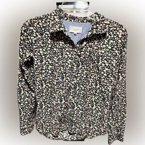 Birds of Paradis by Trovata Womens Floral Corduroy Button Down Shirt S (MB1)